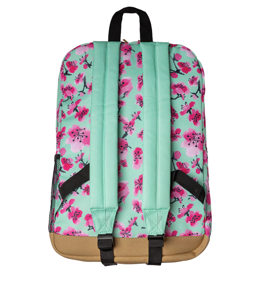 Teal & Pink Cherry Blossom Backpack