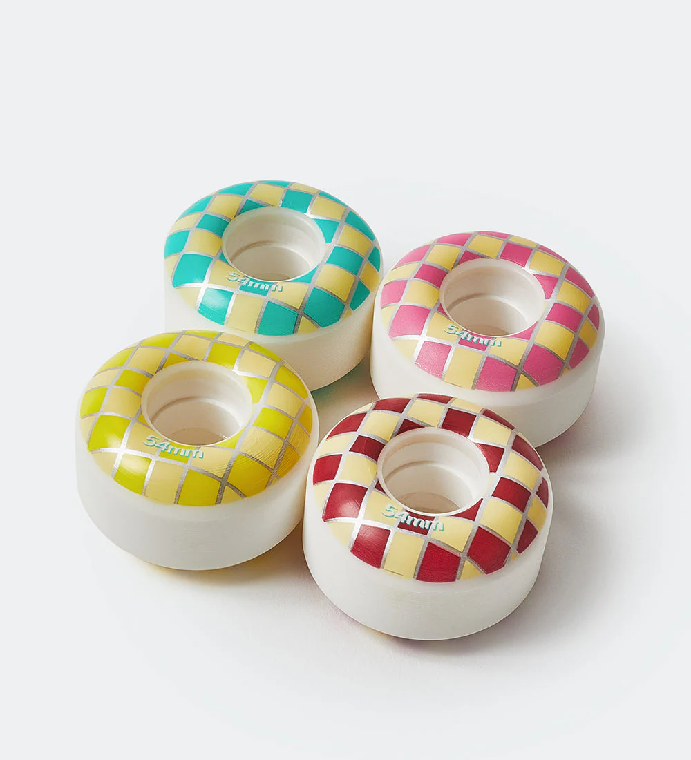 4-Piece Multicolor Checkerboard Skateboard Wheel Set