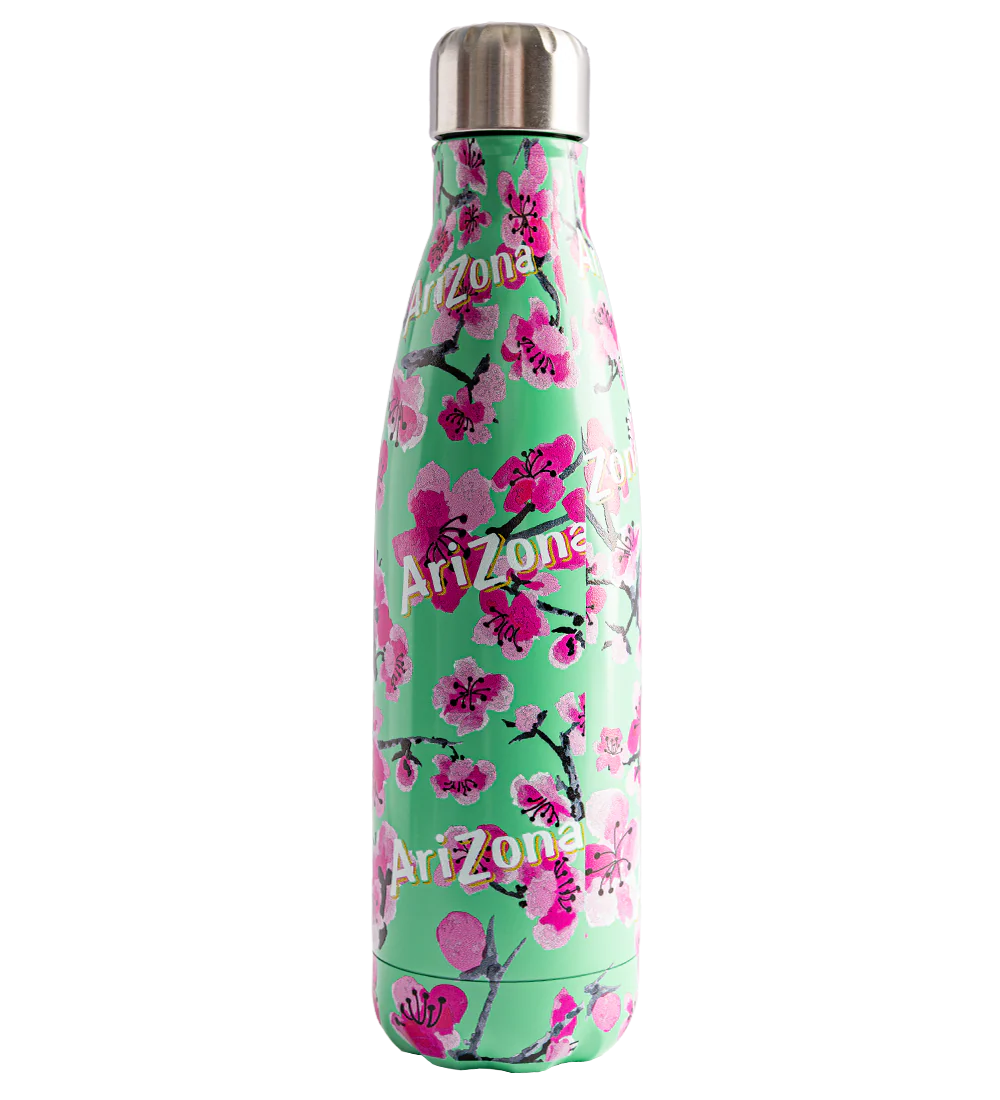Teal & Pink Cherry Blossom Insulated Stainless Steel Bottle
