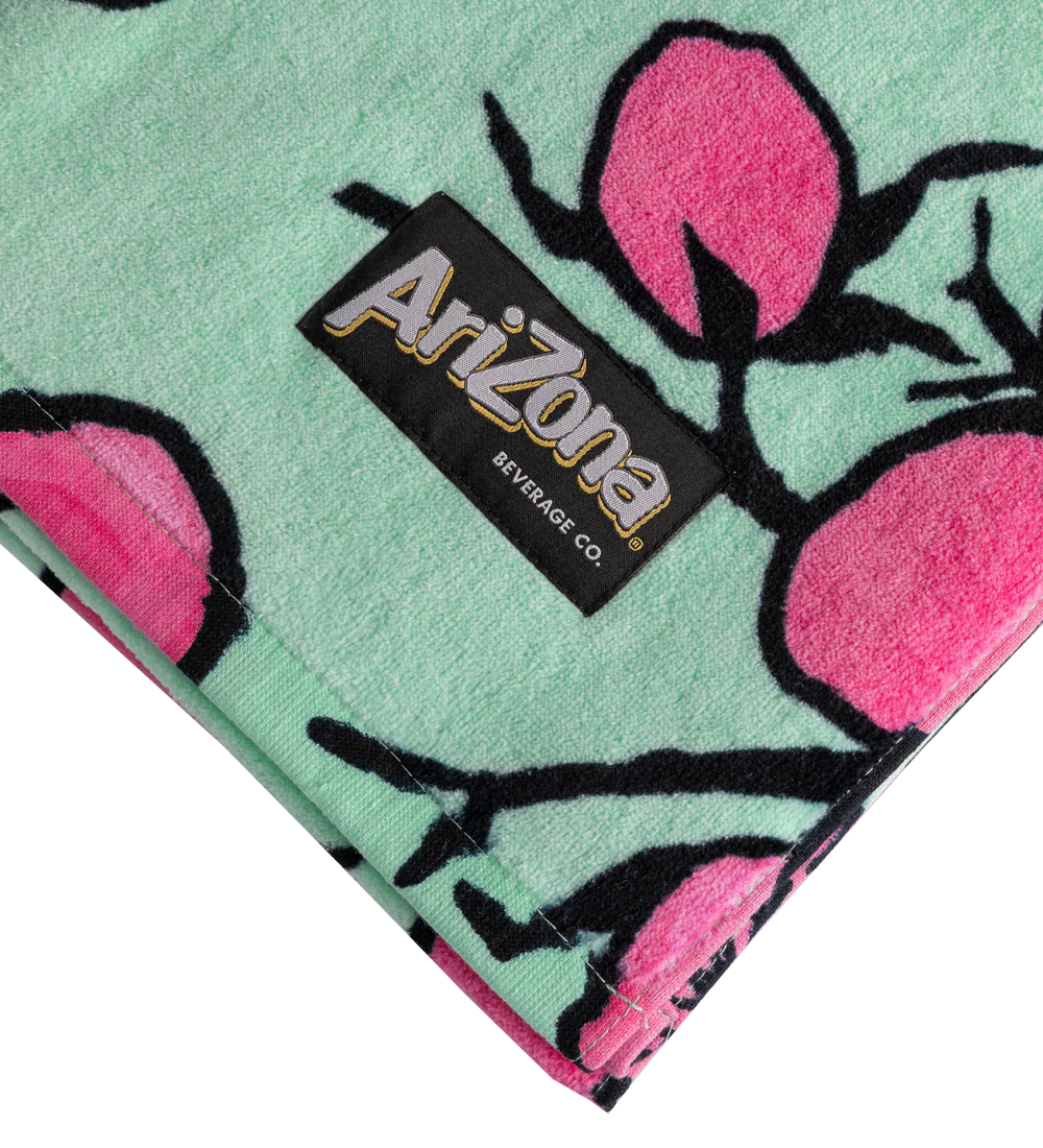 Teal & Pink Cherry Blossom Cotton Beach Towel