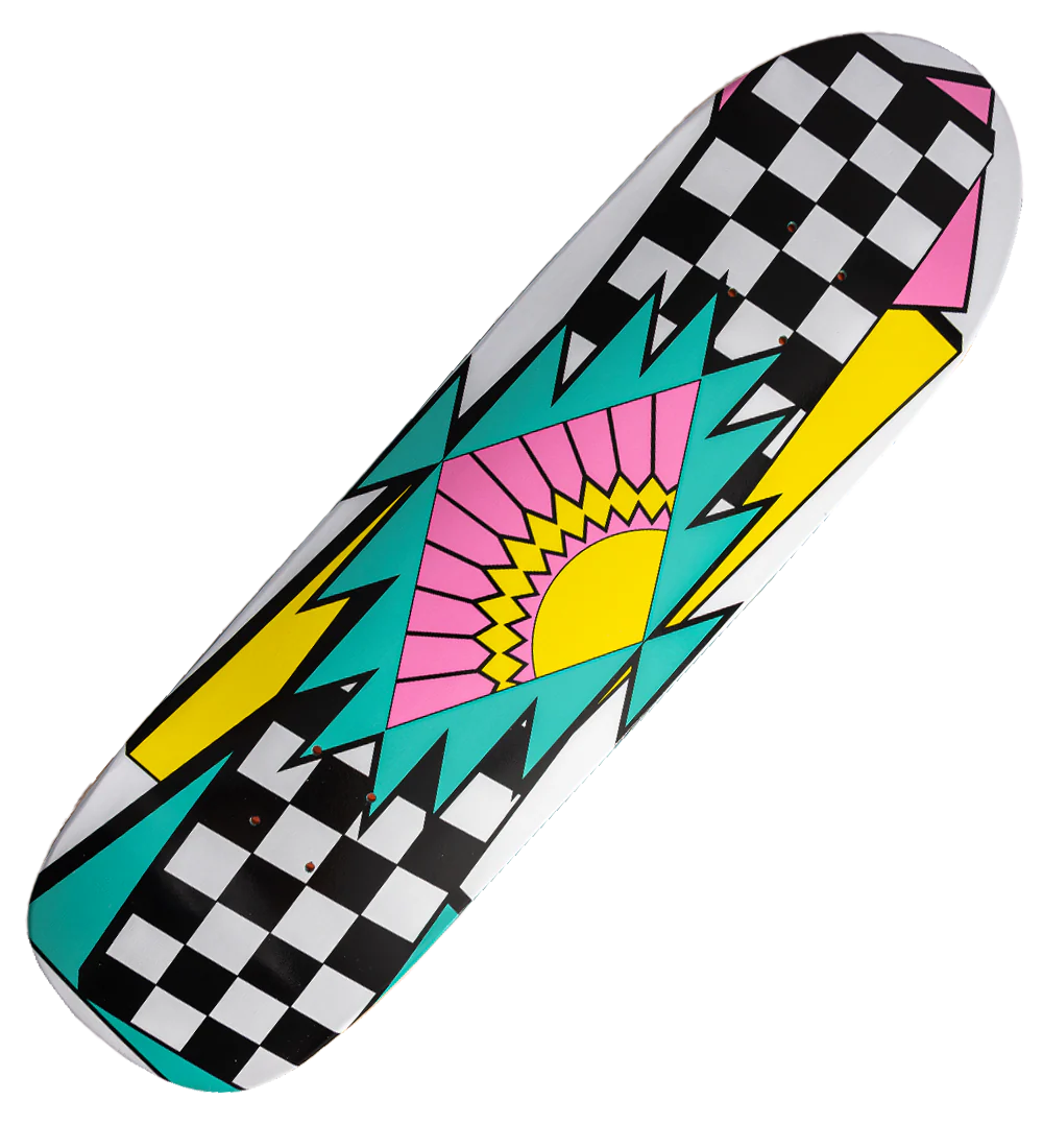 Black Split Sun Skateboard Deck
