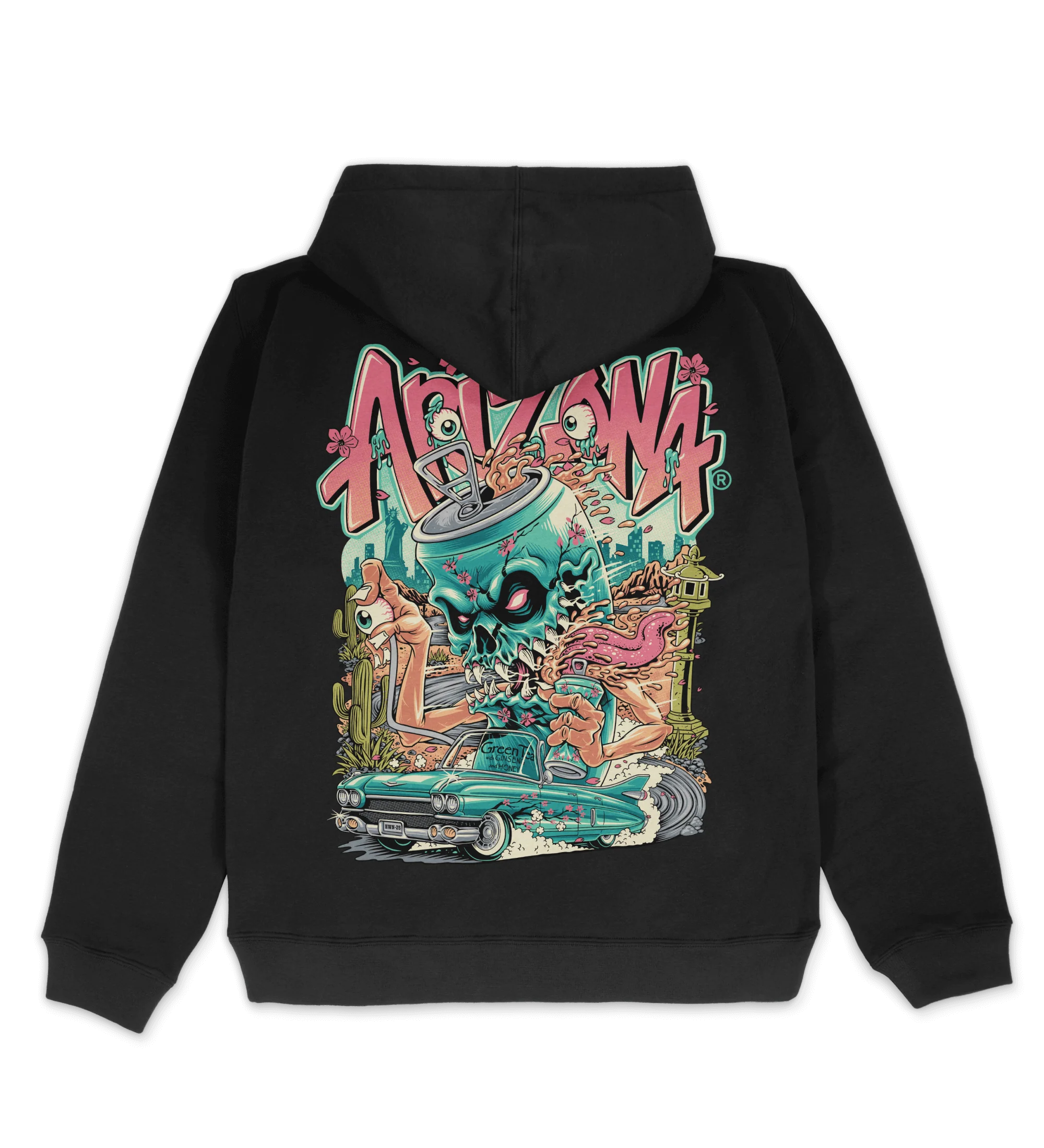 Evil Green Tea Black Cotton Hoodie