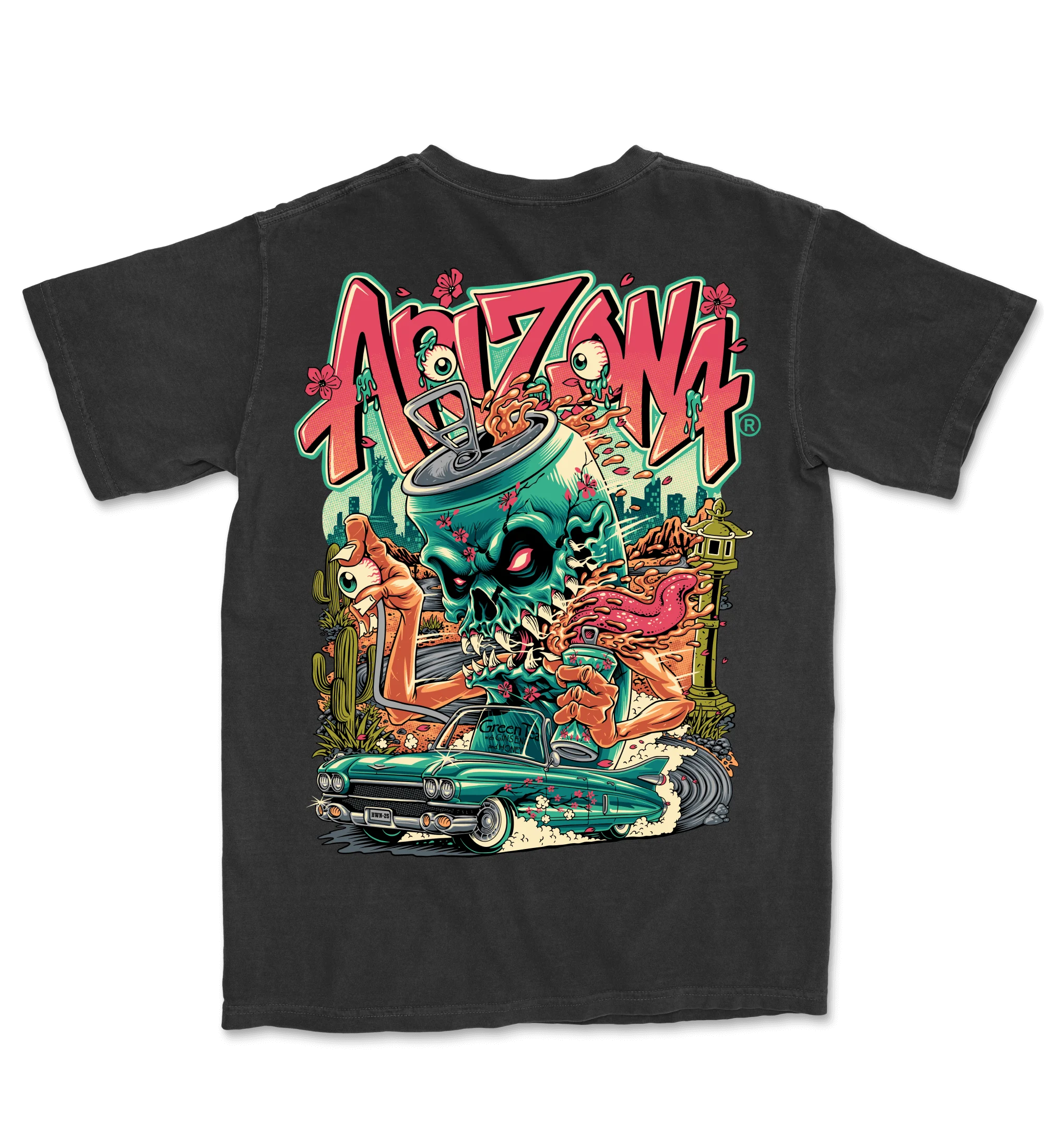 Evil Green Tea Black Cotton T-Shirt