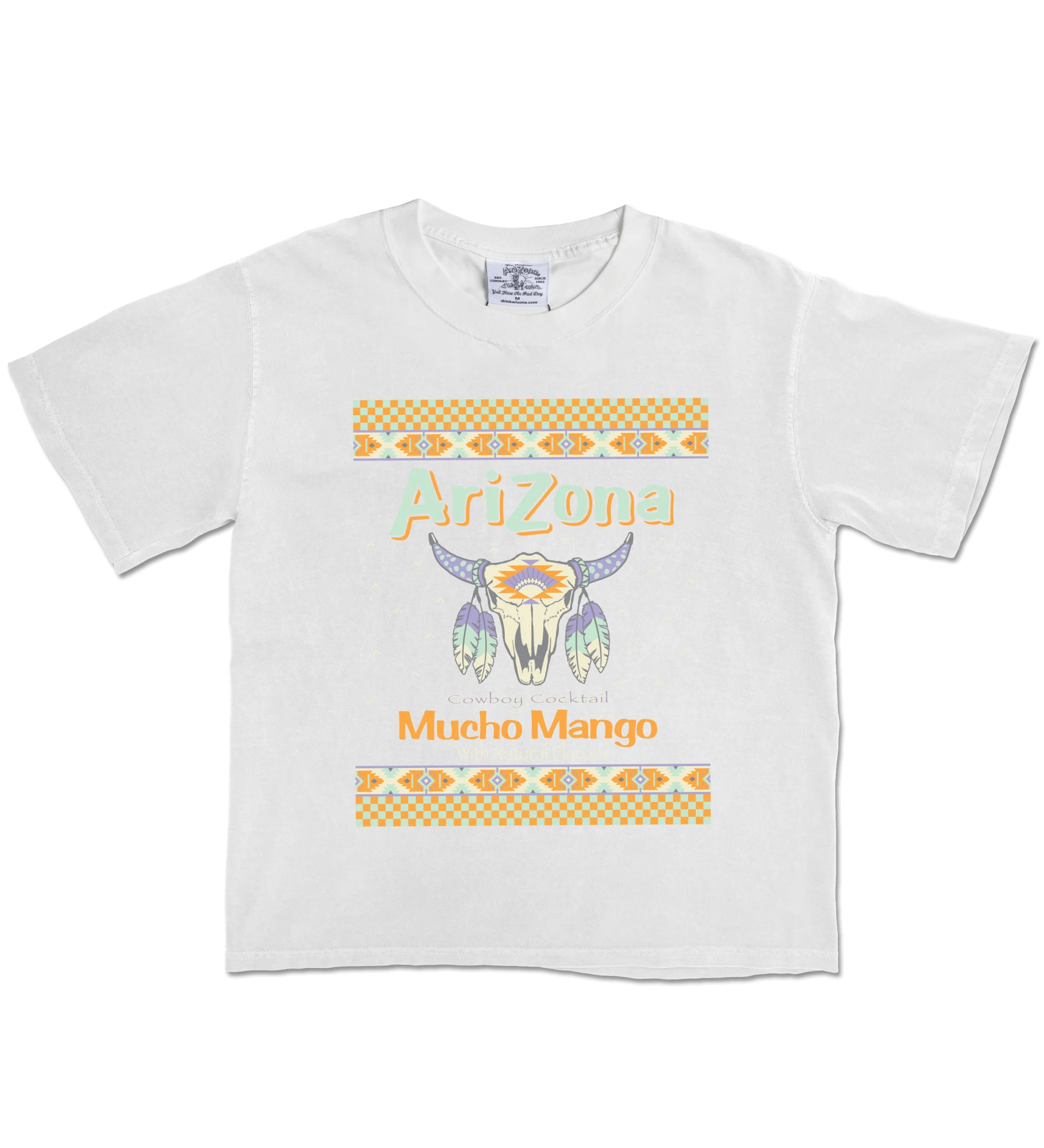 White Vintage Mucho Mango Cotton T-Shirt