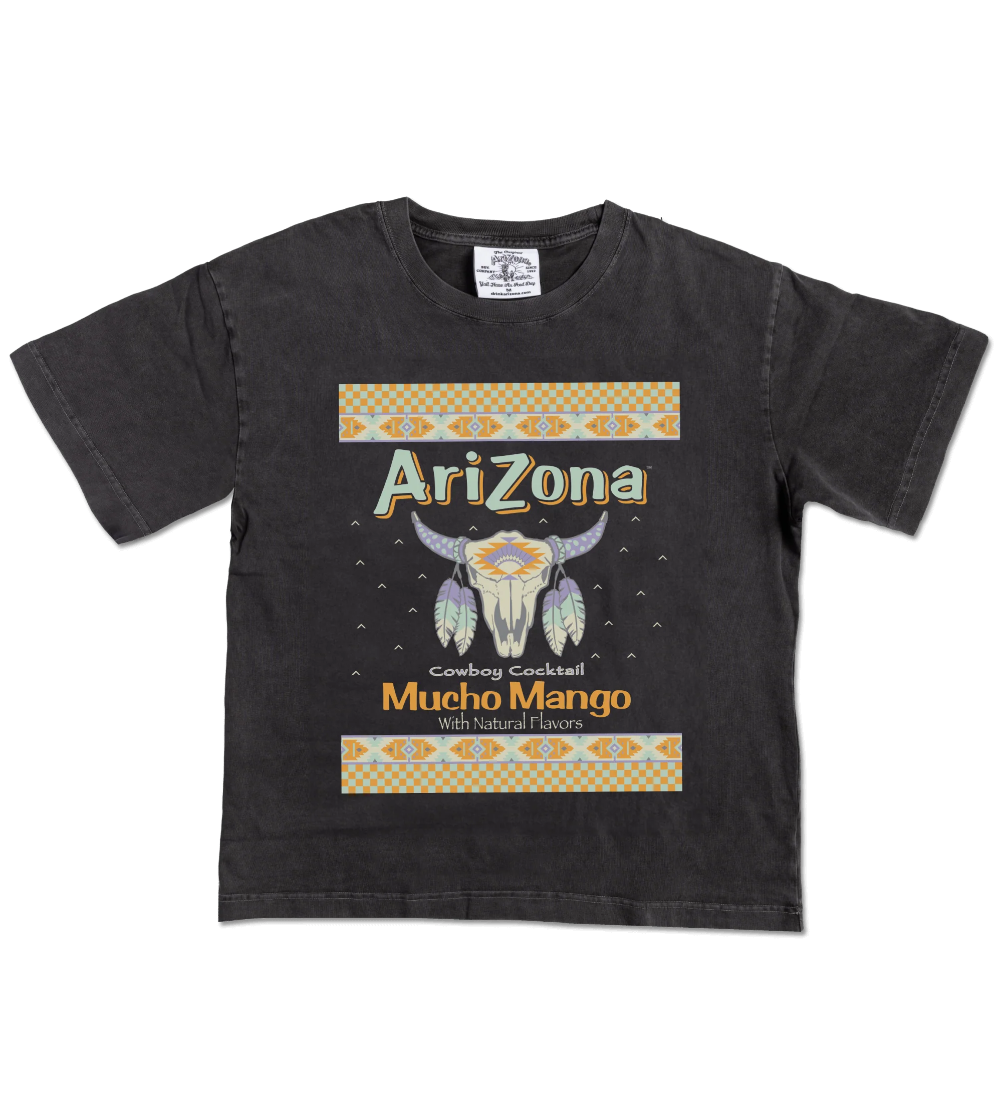 Black Vintage Mucho Mango Cotton T-Shirt