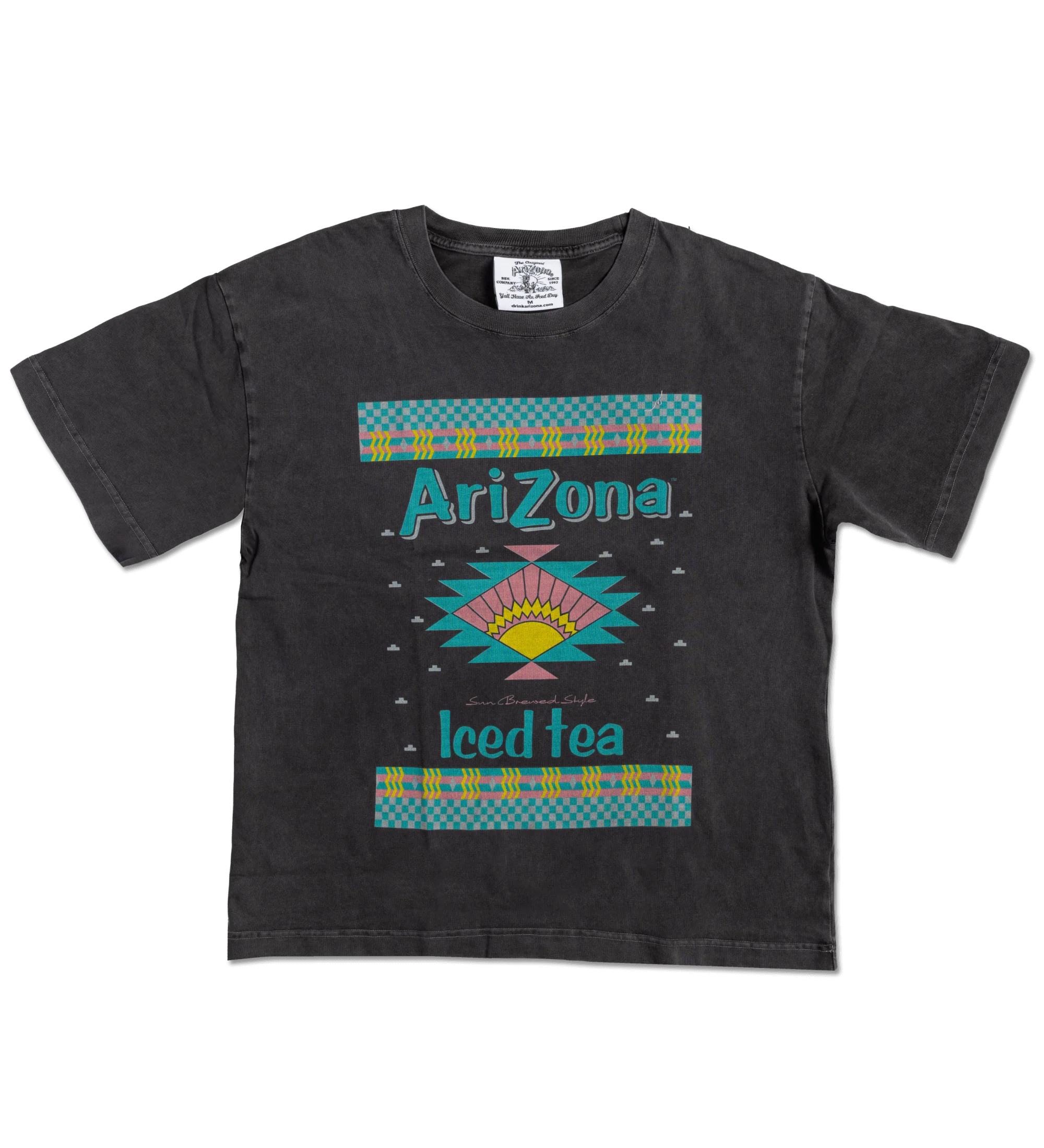 Black Vintage Lemon Tea Cotton T-Shirt