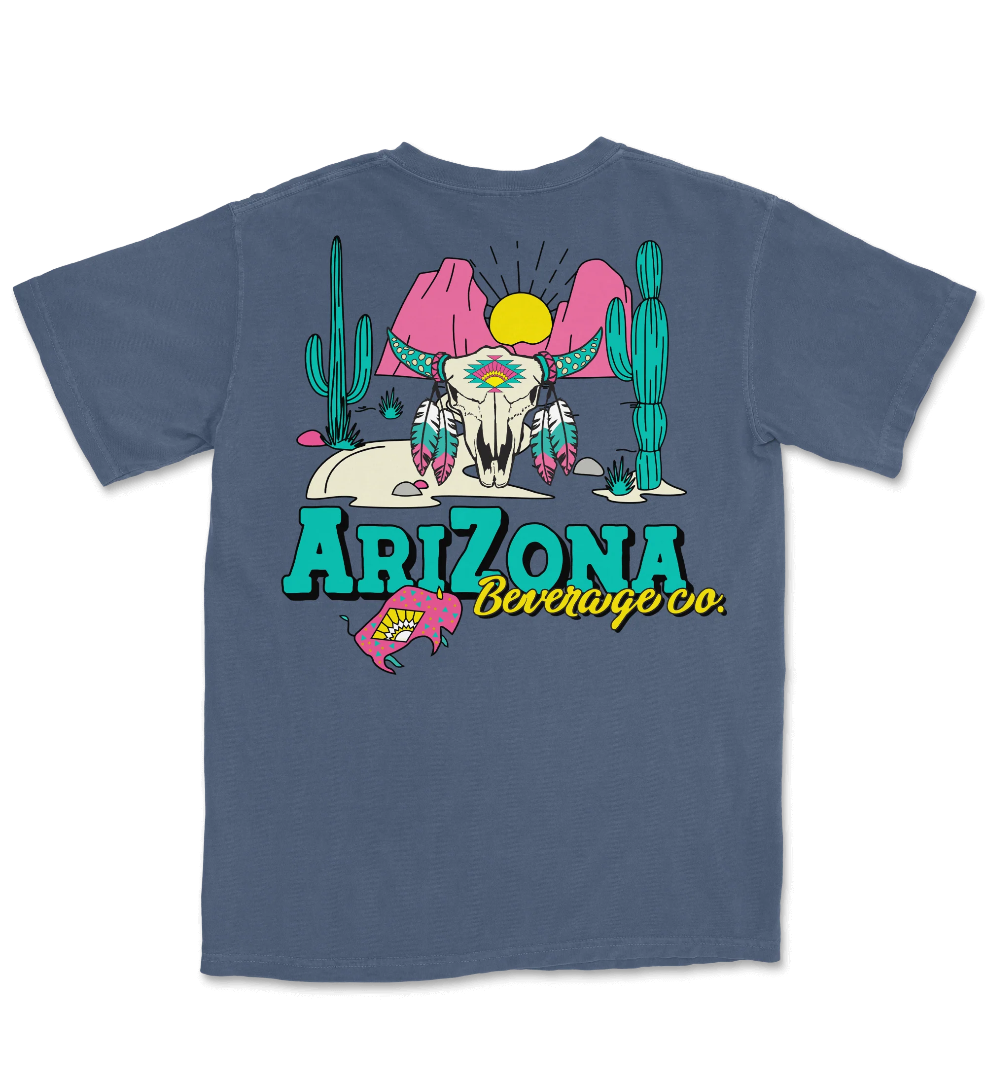 334-navy-cow-skull-cotton-t-shirt-1.webp Navy Cow Skull Cotton T-Shirt