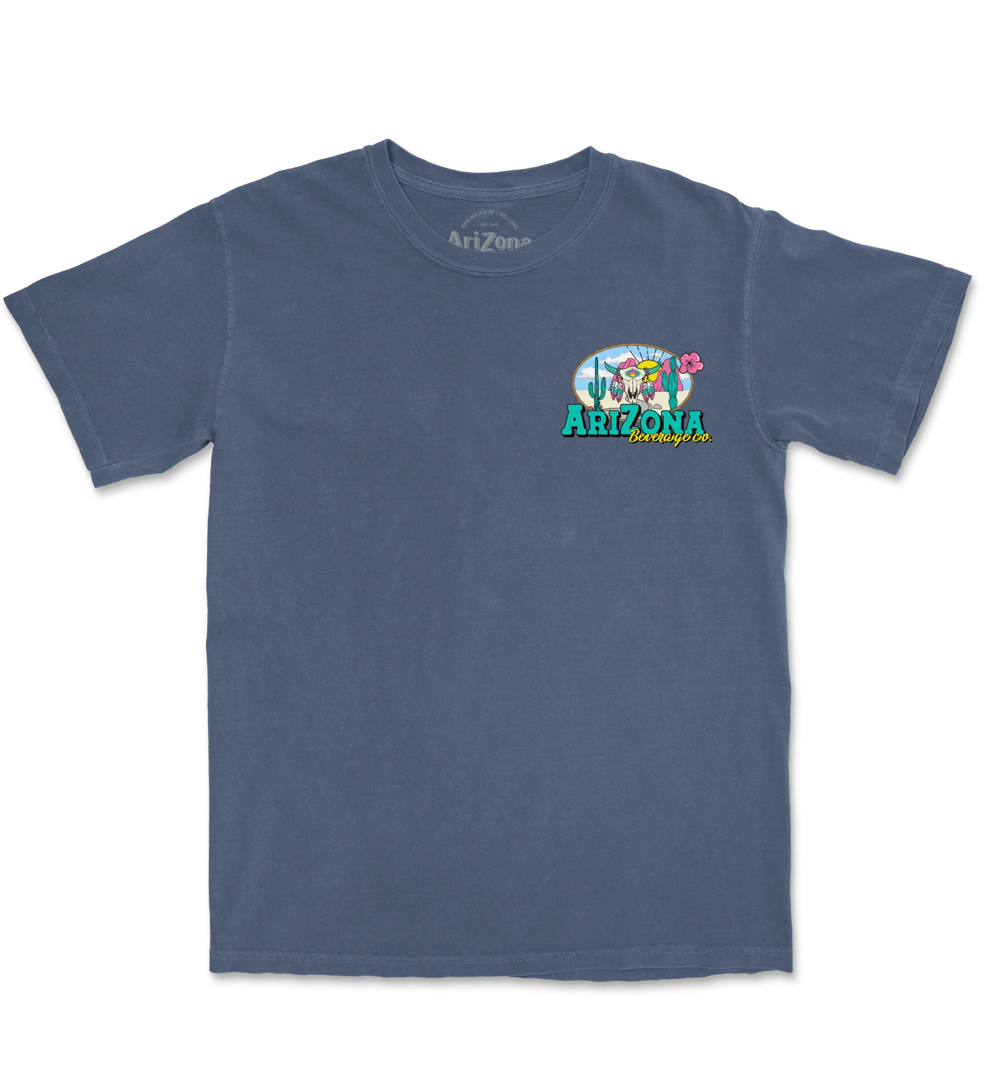 334-navy-cow-skull-cotton-t-shirt-2.webp Navy Cow Skull Cotton T-Shirt