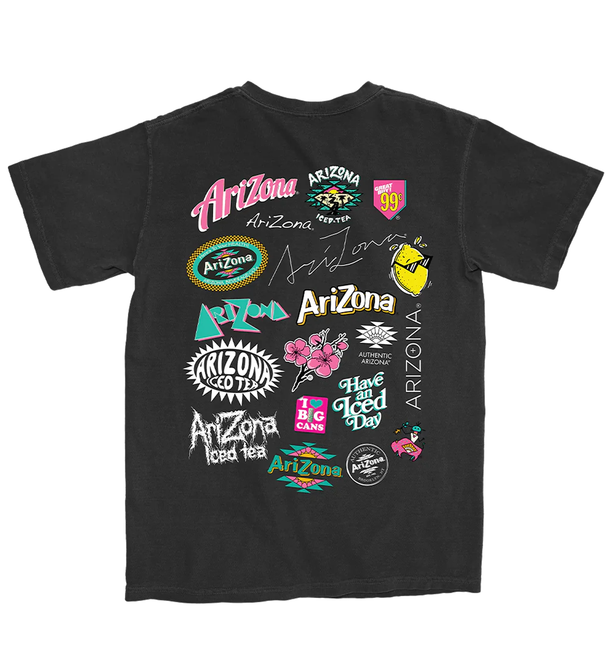 Black Logo Collage Cotton T-Shirt