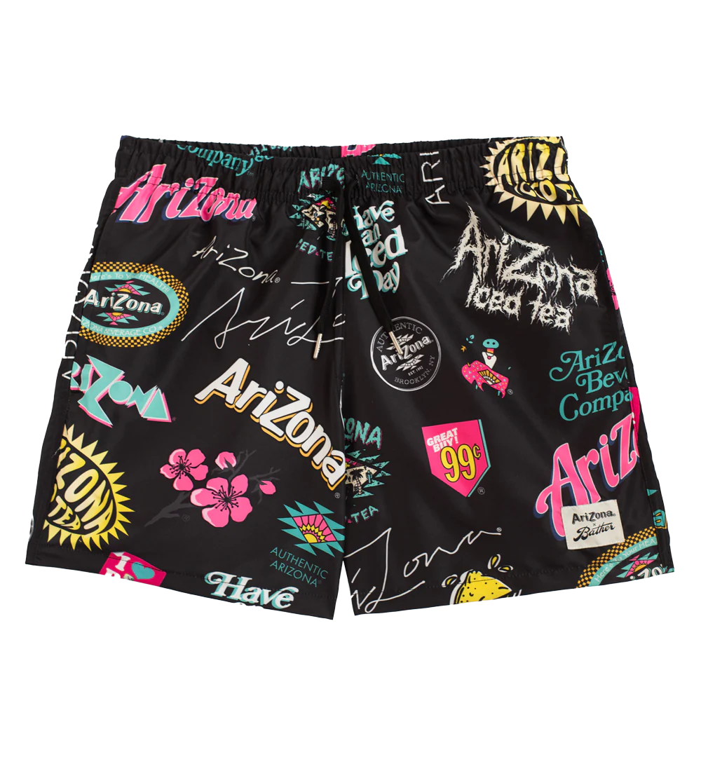 Black Logo Swim Trunks