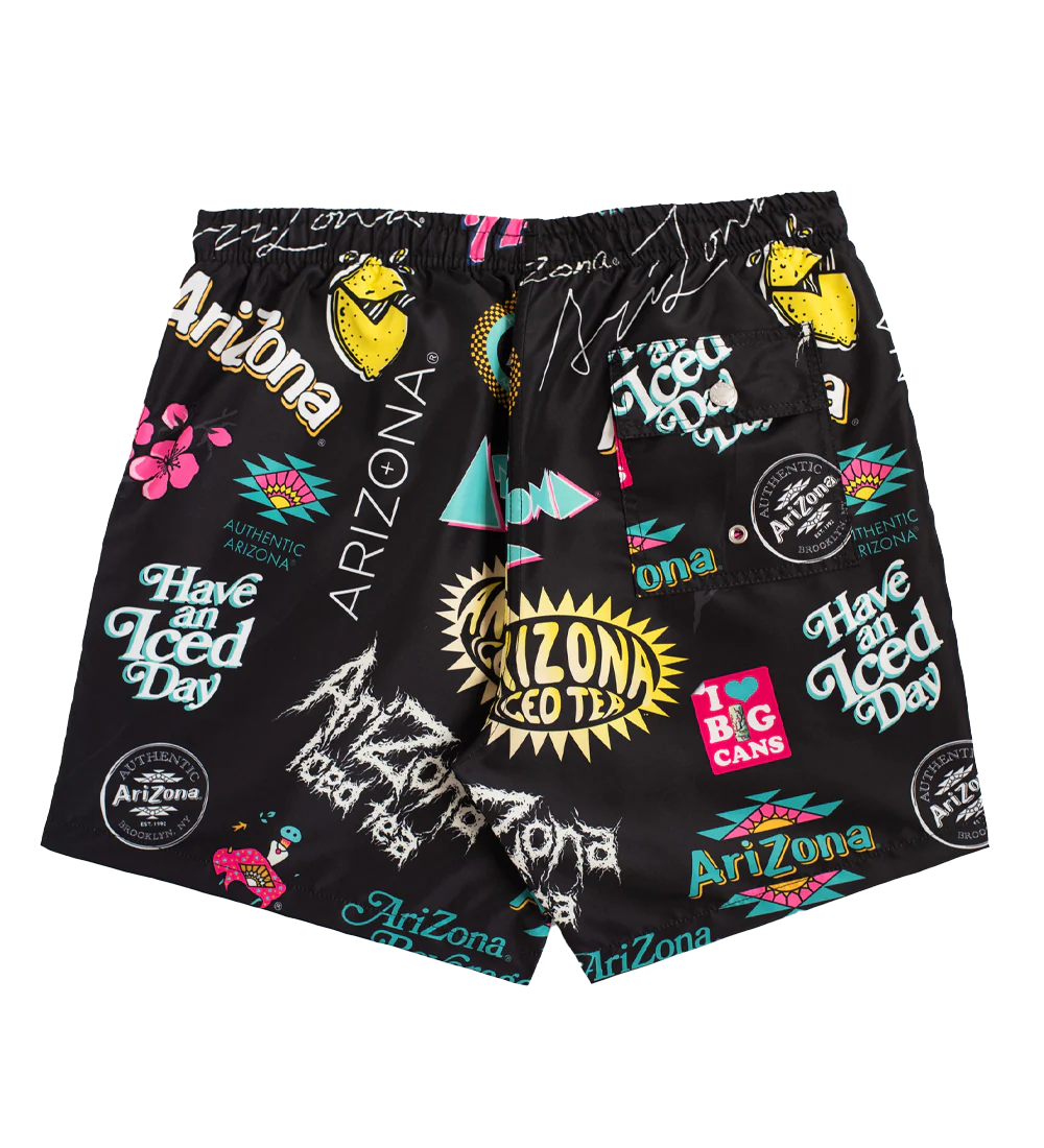 Black Logo Swim Trunks