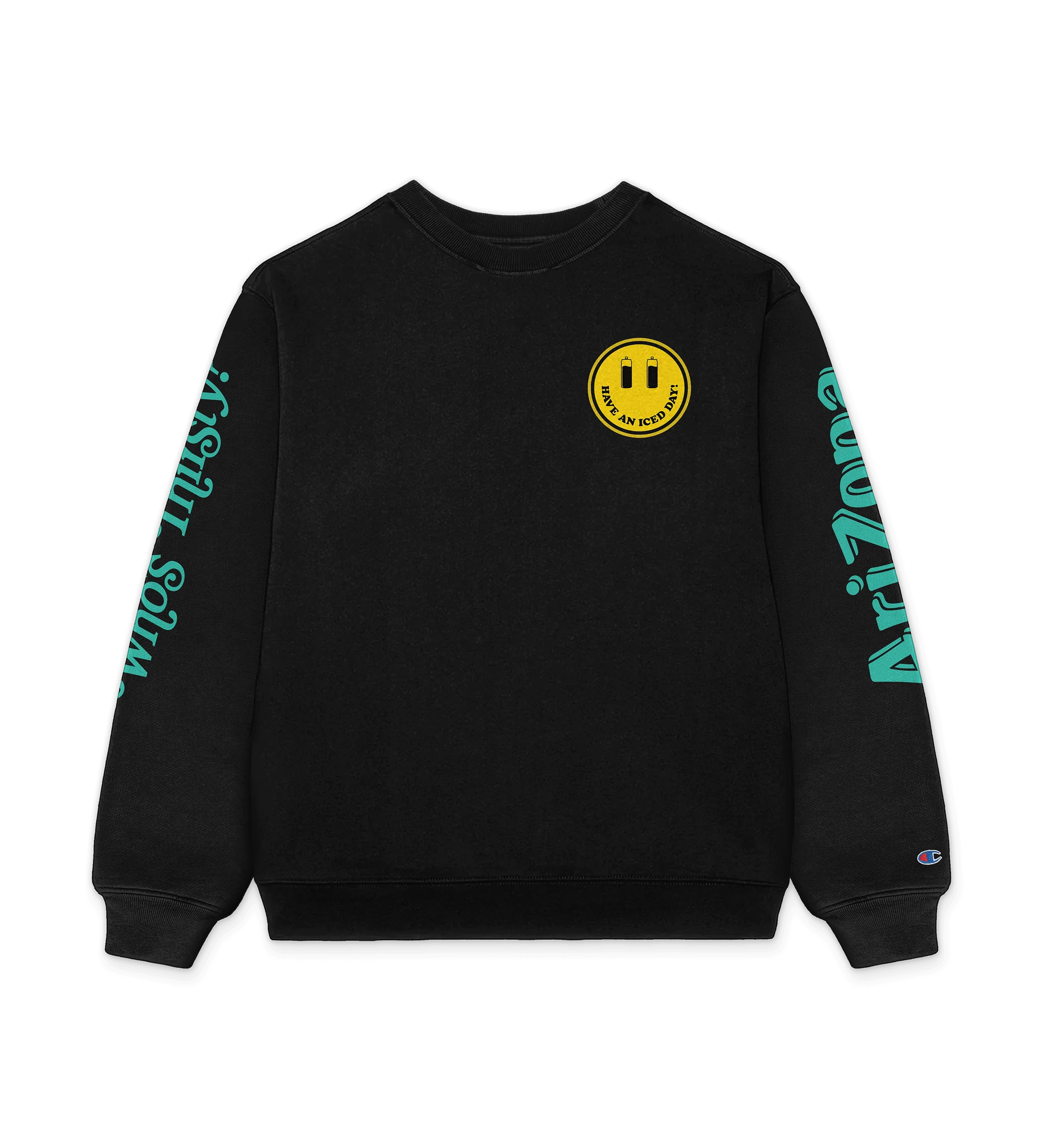 Flavors Black Cotton-Blend Crewneck Sweatshirt