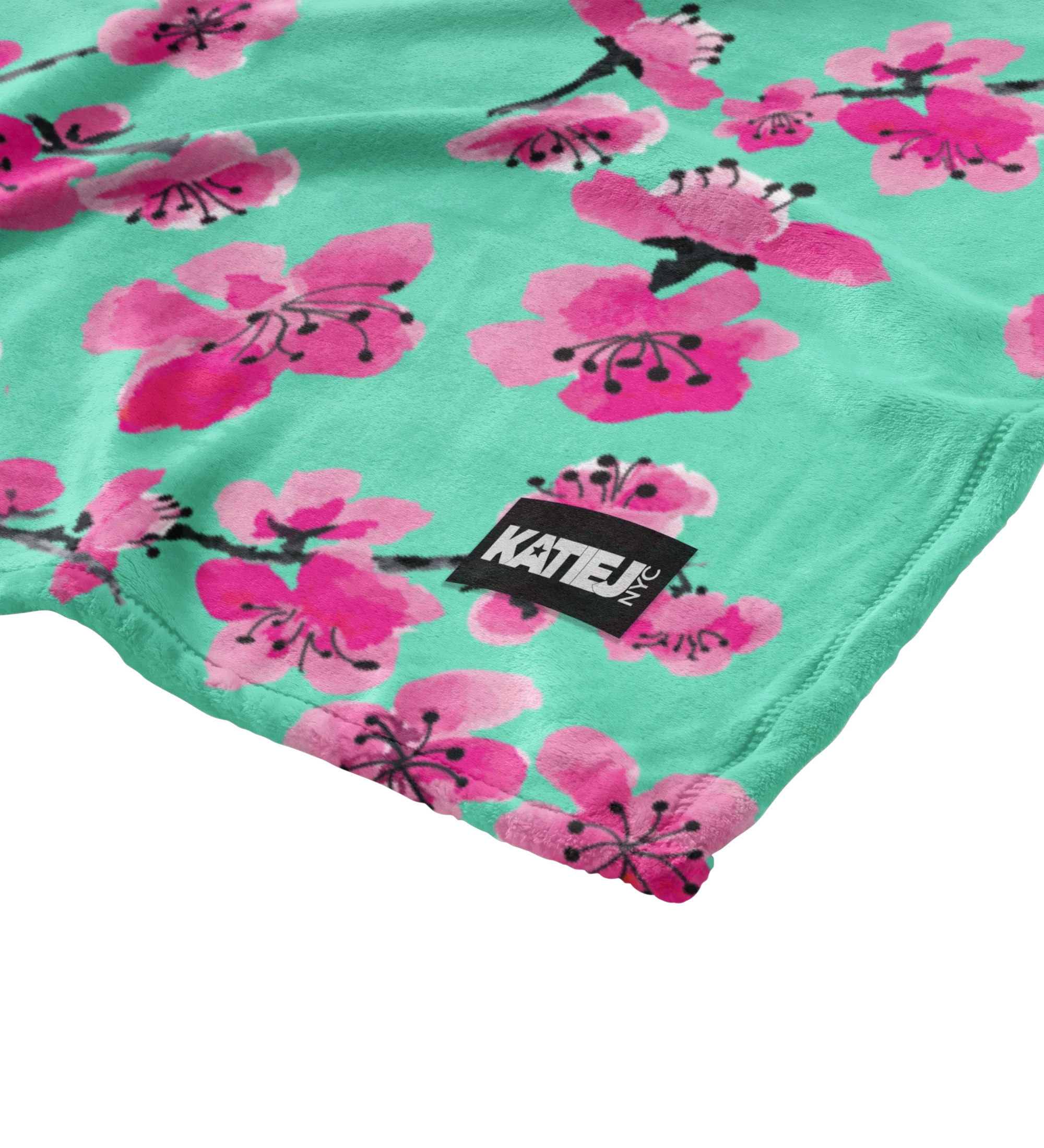 624-pink-teal-cherry-blossom-double-sided-blanket-3.webp Pink & Teal Cherry Blossom Double-Sided Blanket