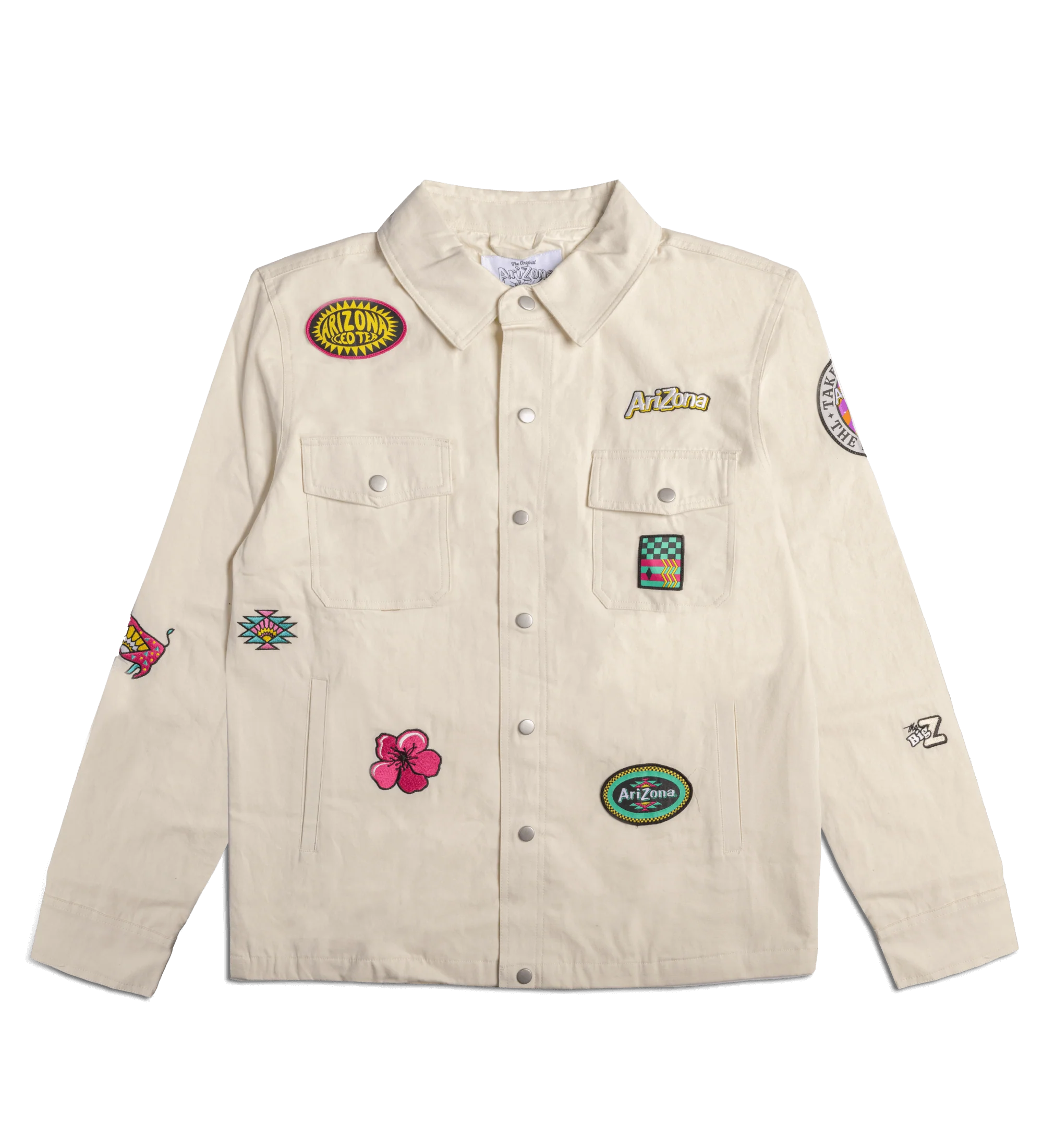 Ivory Patch Cotton Workwear Shirt