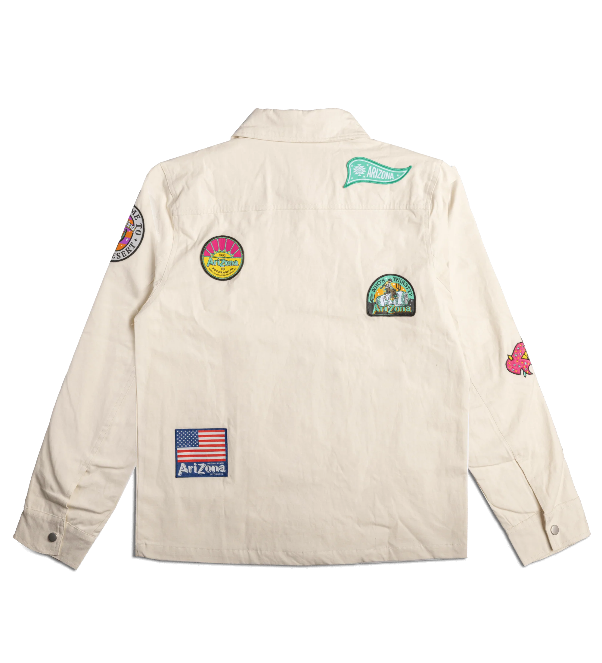 Ivory Patch Cotton Workwear Shirt