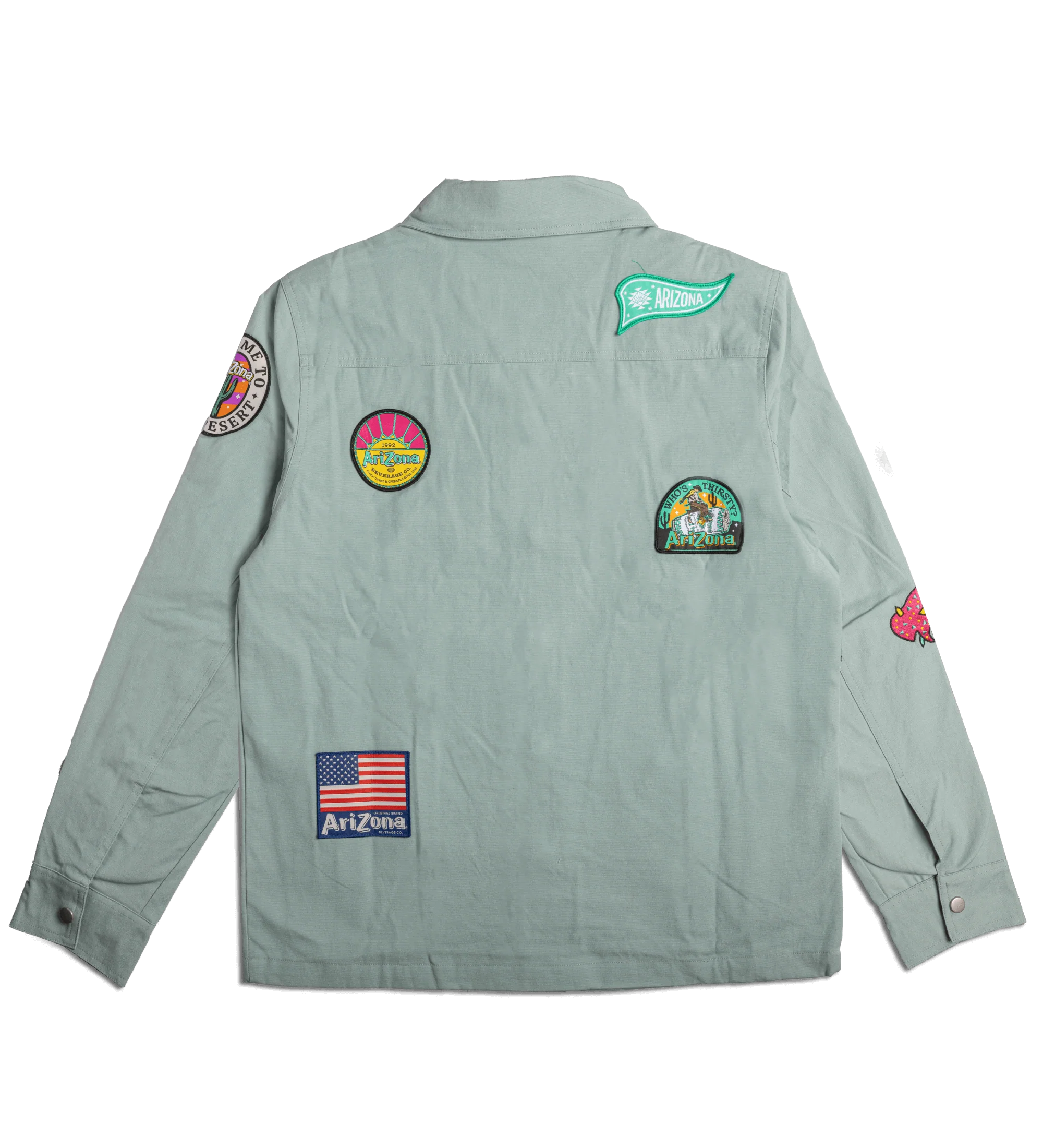 Teal Patch Cotton Workwear Shirt