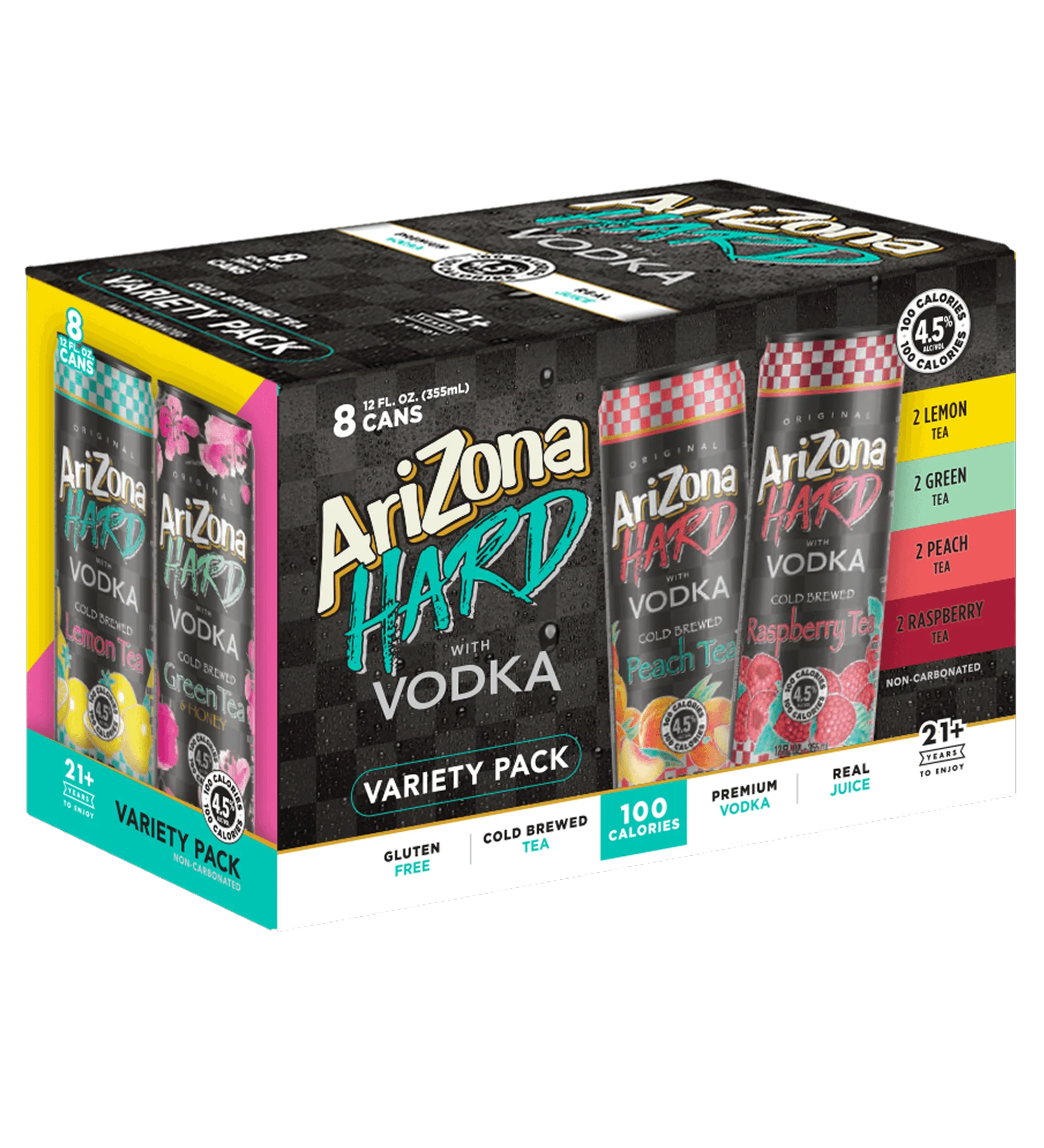 Hard with Vodka Tea 8-Count Party Variety Pack | 12 oz.  / 8-pack