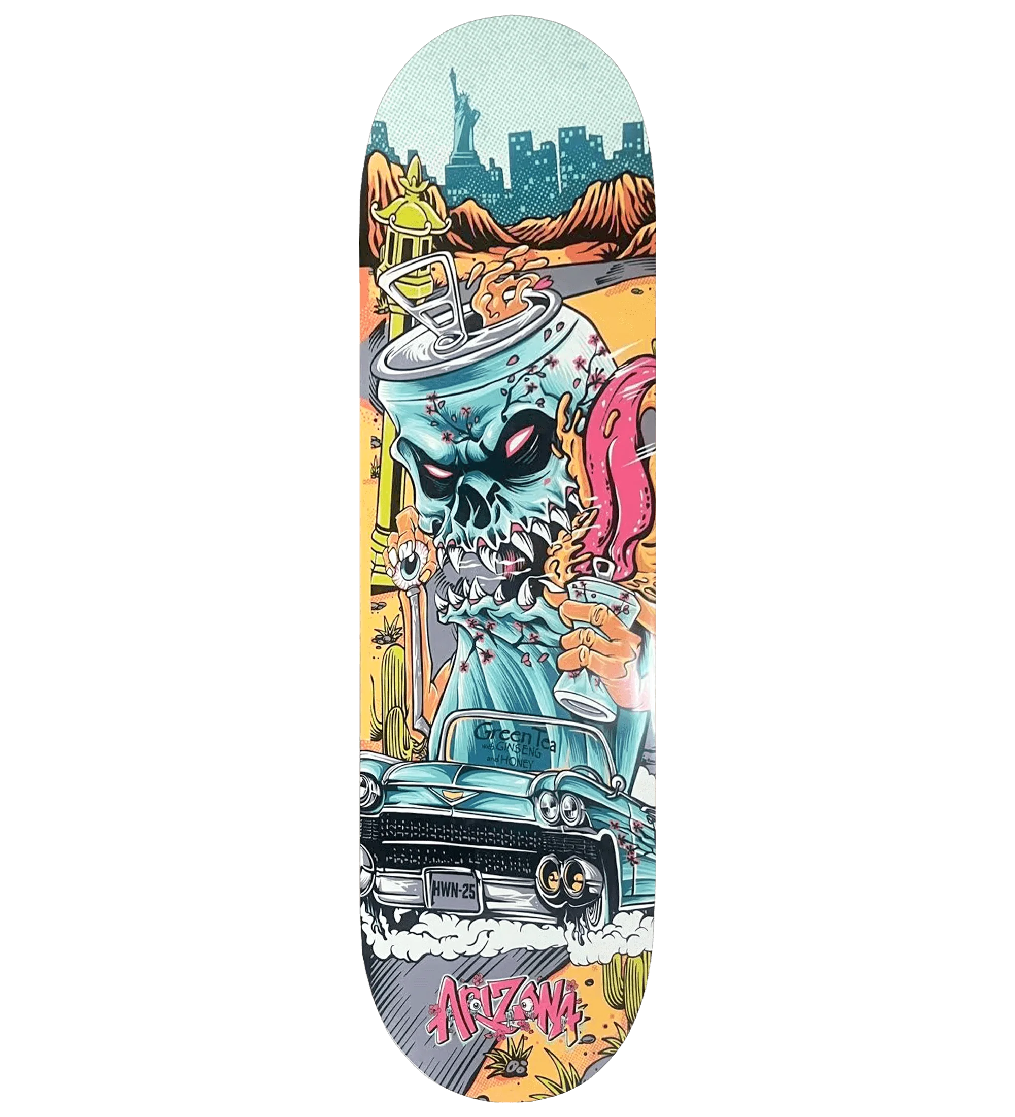 Evil Green Tea Teal Skateboard Deck