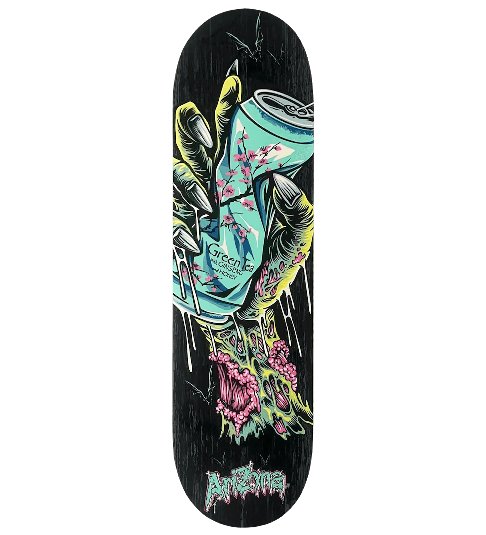 Black Ghoul Gripping Green Tea Skateboard Deck