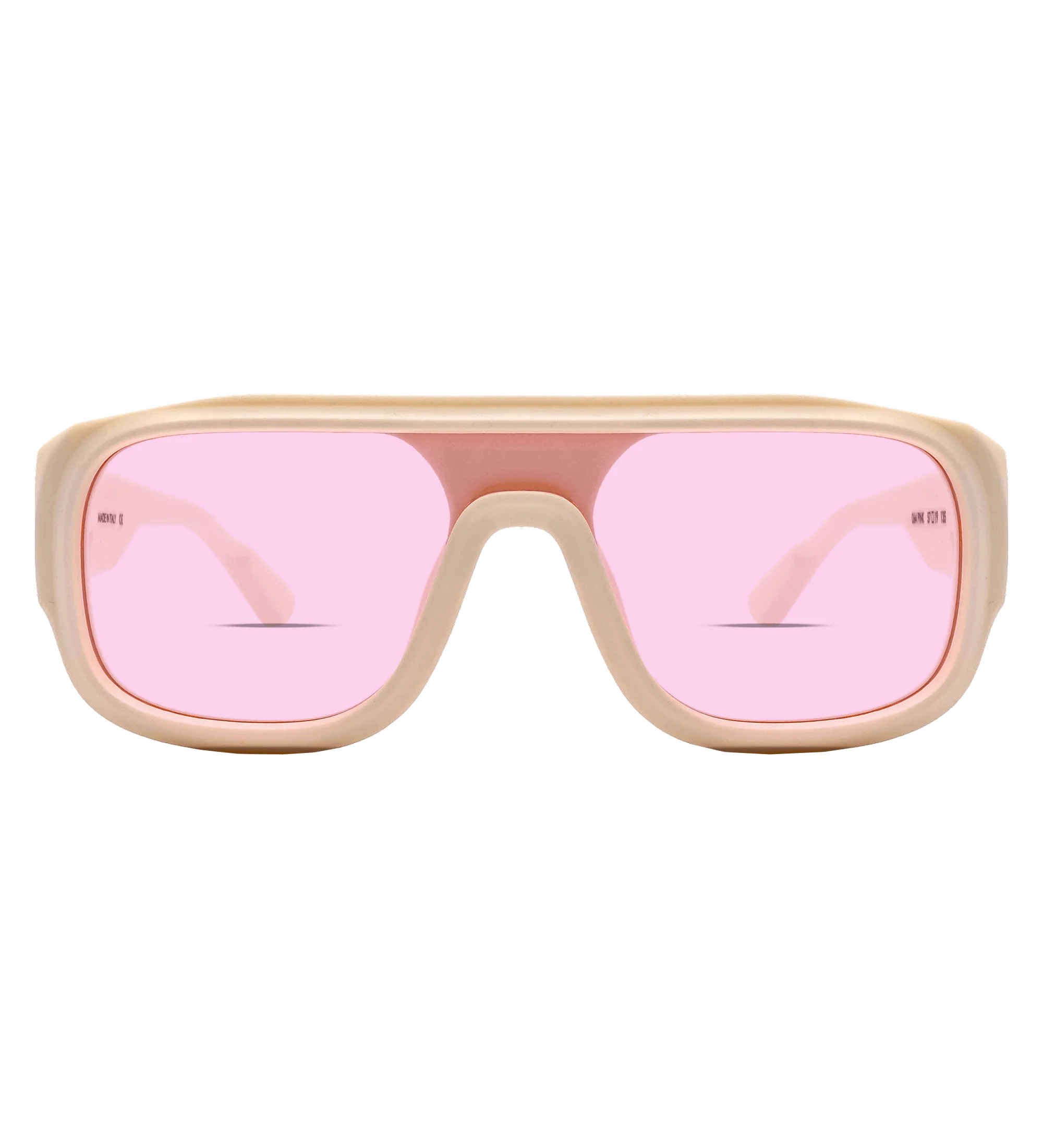 Ivory & Pink Tinted 57 MM Shield Sunglasses