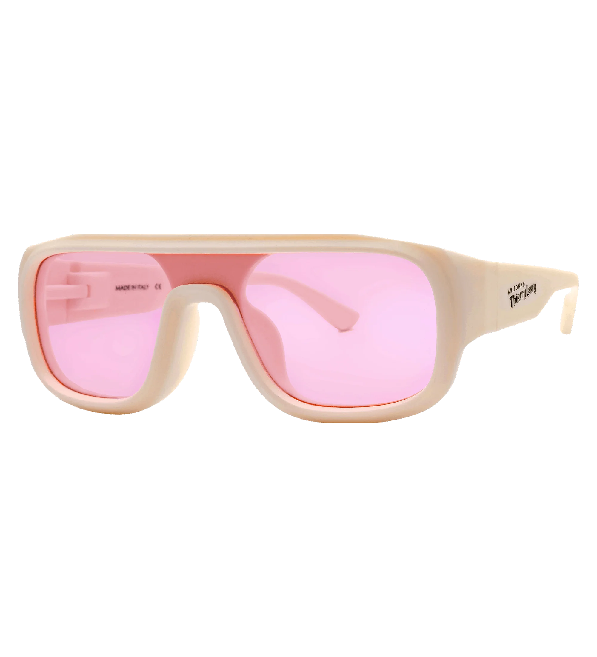 Ivory & Pink Tinted 57 MM Shield Sunglasses