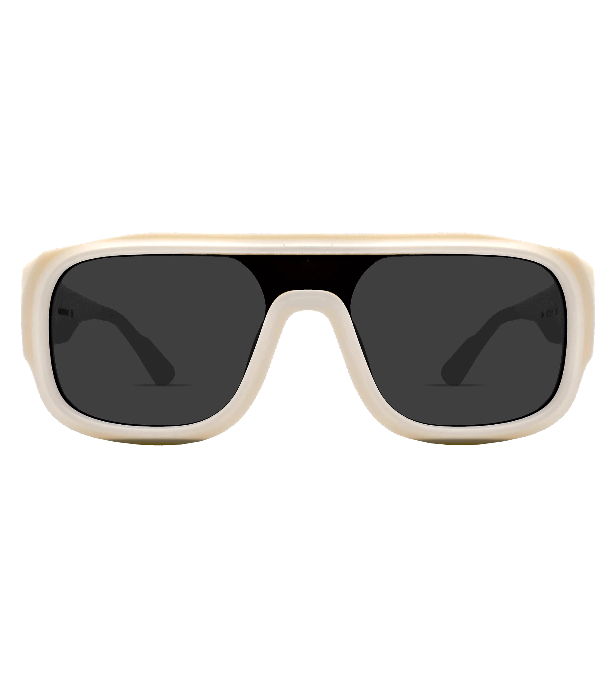 Ivory & Black 57 MM Shield Sunglasses