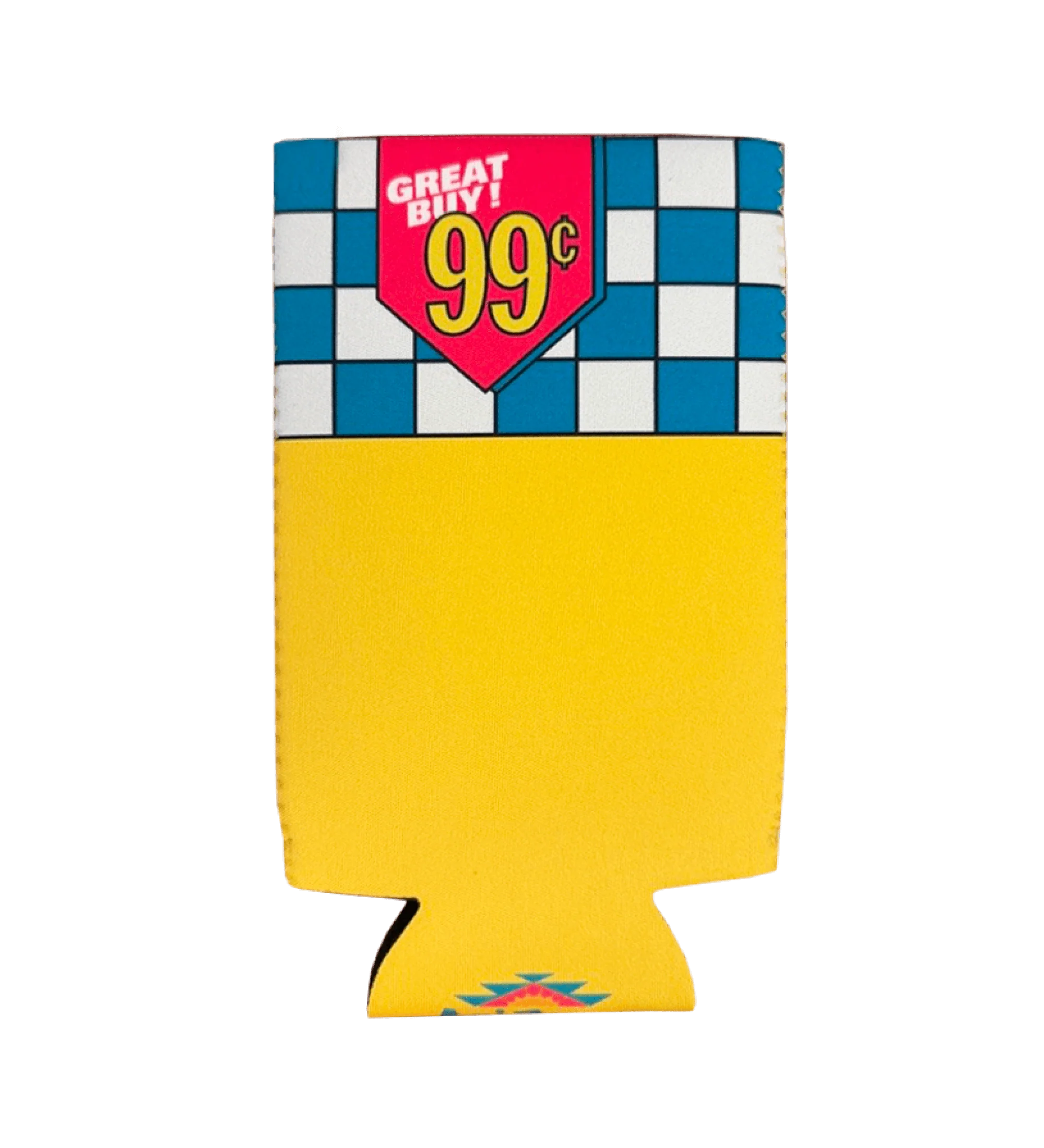 Yellow & Teal Checkerboard Neoprene Big Can Sleeve