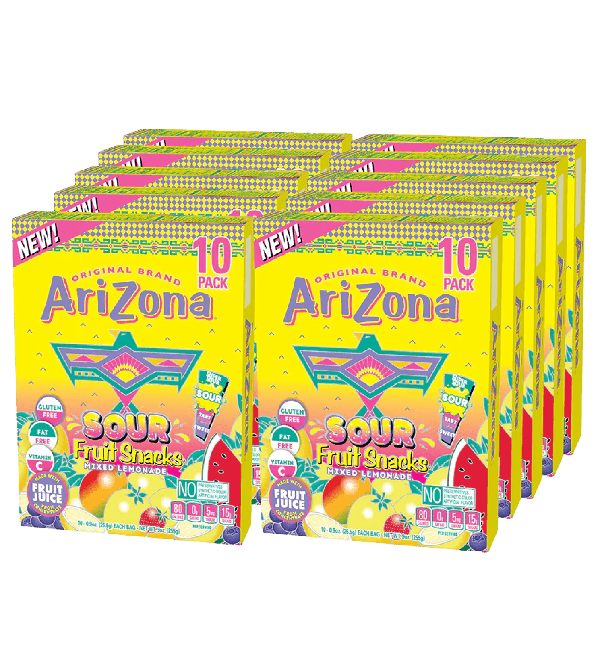 Sour Mixed Lemonade 100-Count Fruit Snacks Pack | 100-count / 10 boxes