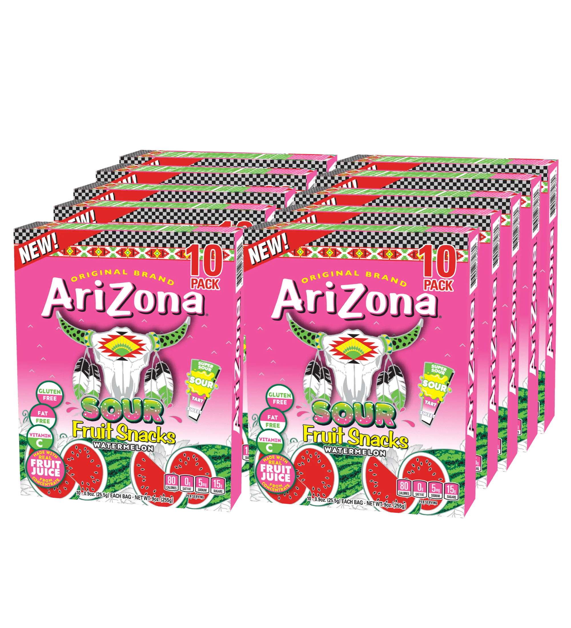 Sour Watermelon 100-Count Fruit Snacks Pack | 100-count / 10 boxes